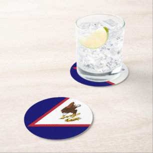 Amerikanisch-Samoa-Flagge Runder Pappuntersetzer