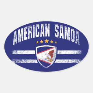 Amerikanisch-Samoa Ovaler Aufkleber
