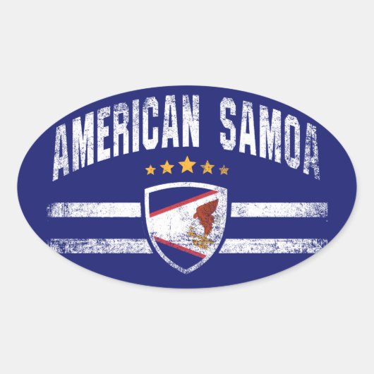 Amerikanisch-Samoa Ovaler Aufkleber (Vorderseite)