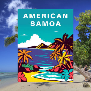 Amerikanisch-Samoa Retro USA Vintage Reise Postkarte