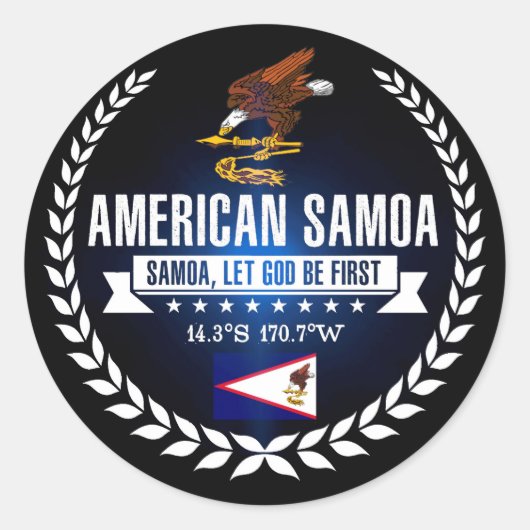 Amerikanisch-Samoa Runder Aufkleber (Vorderseite)