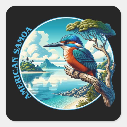 Amerikanisch-Samoa-Südpazifik Quadratischer Aufkleber (Vorderseite)
