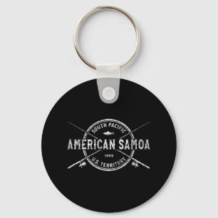Amerikanisch-Samoa Vintage gekreuzte Angelruten Schlüsselanhänger