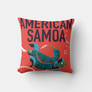 Amerikanisch-Samoa Vintage-Reiseposter Kissen
