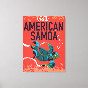 Amerikanisch-Samoa Vintage-Reiseposter Leinwanddruck