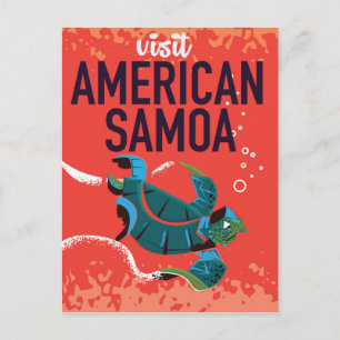 Amerikanisch-Samoa Vintage-Reiseposter Postkarte