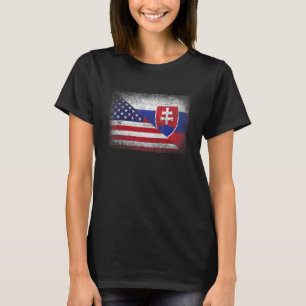 Amerikanisch-slowakische Flagge Männer Frauen Patr T-Shirt