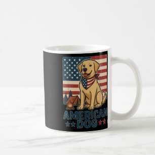 Amerikanisch Süßer Hund Patriotischer Hund USA-Fla Kaffeetasse