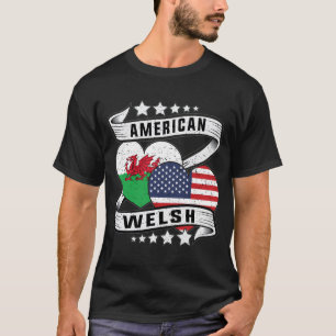 Amerikanisch Walisisch halb amerikanisch halb Wals T-Shirt