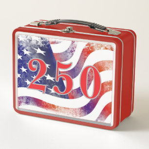 Amerikanische 250. Flagge Metall Brotdose