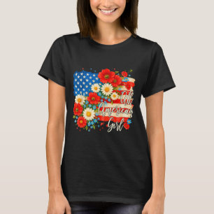Amerikanische 4. Juli-Blumenflagge Unabhängigkeits T-Shirt