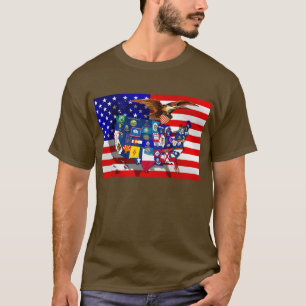 Amerikanische Adler US-Flagge USA-Sport-Staaten T-Shirt