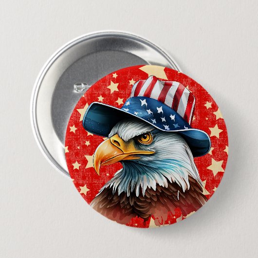 Amerikanische Adlerflagge Button (Vorne & Hinten)