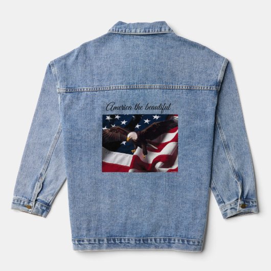 amerikanische Adlerflagge Denim Jacket Jeansjacke (Rückseite)