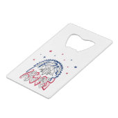 Amerikanische Adlerstars zum Unabhängigkeitstag Geldbeutel Flaschenöffner (Vorderseite Schrägansicht)