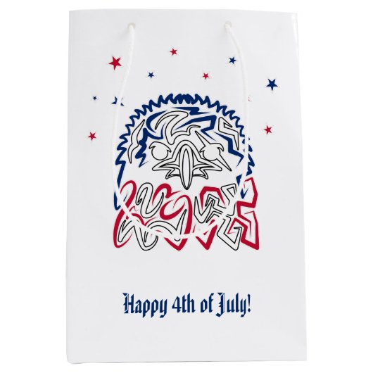 Amerikanische Adlerstars zum Unabhängigkeitstag Mittlere Geschenktüte (Vorderseite)