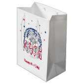 Amerikanische Adlerstars zum Unabhängigkeitstag Mittlere Geschenktüte (Rückseite Schrägansicht)