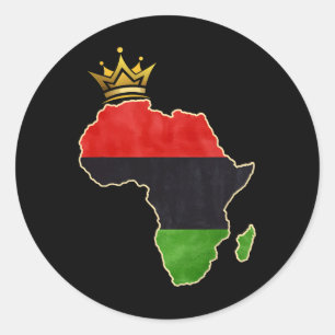 Amerikanische Afrikanische Königin Pan Afro Karte  Runder Aufkleber