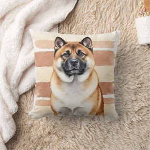 Amerikanische Akita-Aquarell-Warmstreifen-Haustier Kissen