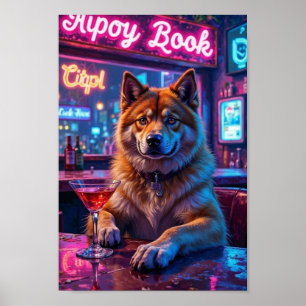 Amerikanische Akita-Bar-Szene, Lustiger trinkender Poster