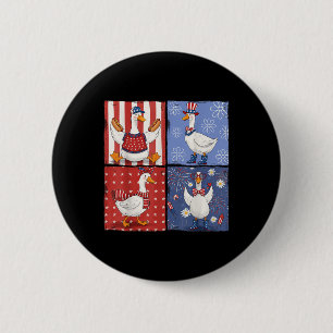 Amerikanische Alberne Gans 4. Juli Gänse Girly Usa Button