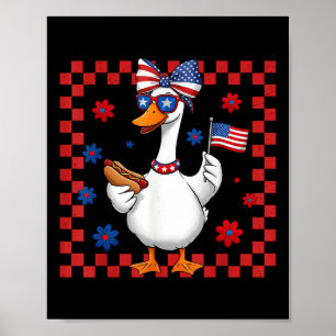 Amerikanische Alberne Gans 4. Juli US-Flagge Pa Poster