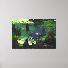 Amerikanische Alligatorin im Foto der Sümpfe der K Leinwanddruck