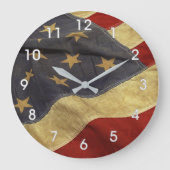AMERIKANISCHE ALTE FLAGGE GROßE WANDUHR (Vorderseite)