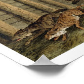 Amerikanische Anekdote: Wölfe schießen, graviert v Poster (Ecke)