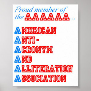 Amerikanische Anti-Akronym und Poster