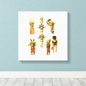 Amerikanische Antike Hopi Kachina Dolls 1894 Leinwanddruck (Insitu (Holzboden))