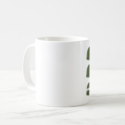 AMERIKANISCHE Armee-Sturzhelme M1 Kaffeetasse (Vorderseite Links)