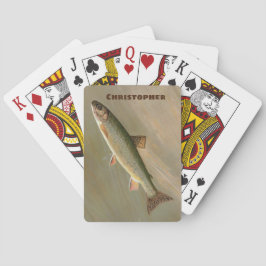 Amerikanische Bachforelle Fische Vintage Fischerei Spielkarten
