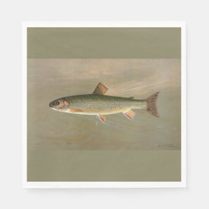 Amerikanische Bachforelle Vintag Fischen Kunst Serviette