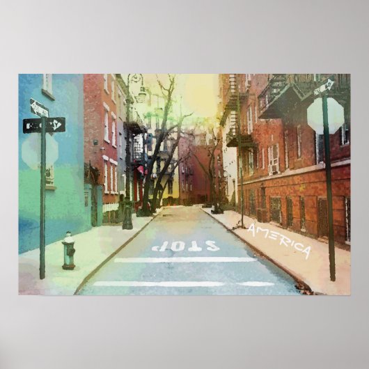 Amerikanische Backways Szene Urban Pop Art Poster (Vorne)