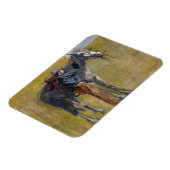 Amerikanische Badlands: Alter Westjunge mit Pferd Magnet (Linke Seite)