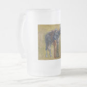 Amerikanische Badlands: Alter Westjunge mit Pferd Mattglas Bierglas (Vorderseite Links)