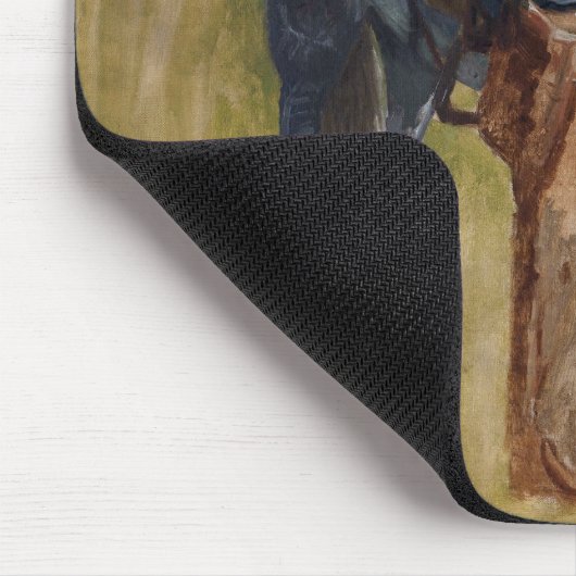 Amerikanische Badlands: Alter Westjunge mit Pferd Mousepad (Ecke)