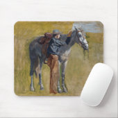 Amerikanische Badlands: Alter Westjunge mit Pferd Mousepad (Mit Mouse)