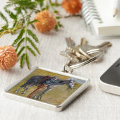 Amerikanische Badlands: Alter Westjunge mit Pferd Schlüsselanhänger (Seite)