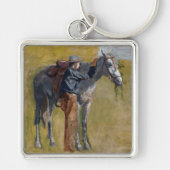 Amerikanische Badlands: Alter Westjunge mit Pferd Schlüsselanhänger (Vorne)