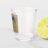 Amerikanische Badlands: Alter Westjunge mit Pferd Schnapsglas (Rechts)