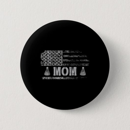 Amerikanische Badminton-Mutter USA-Flagge Team Bad Button (Vorderseite)