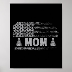 Amerikanische Badminton-Mutter USA-Flagge Team Bad Poster