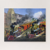 Amerikanische Bahn Szene Verlassend die Junction Puzzle (Horizontal)