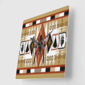 Amerikanische Bärenklan-Uhr Quadratische Wanduhr (Winkel)