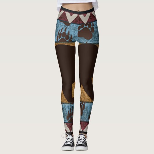 Amerikanische Bärenkunst Leggings (Vorderseite)
