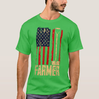Amerikanische Bauer Farm USA Flag T-Shirt