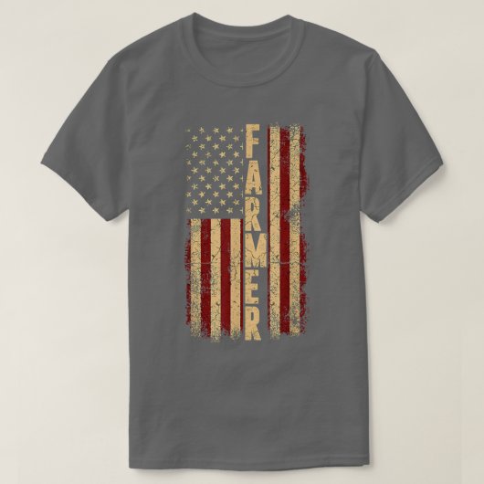 Amerikanische Bauer Farm USA Flag T-Shirt (Design vorne)