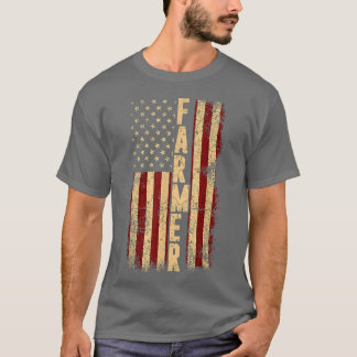 Amerikanische Bauer Farm USA Flag T-Shirt